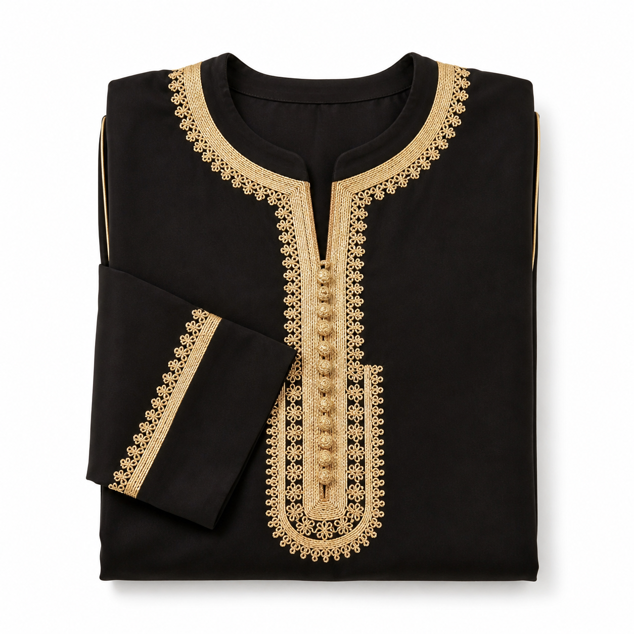 noir Kaftan - Black and Gold Embroidered Ceremony Style