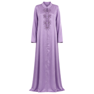 Pearl Embroidered Dress – Purple Occasion Abaya Style
