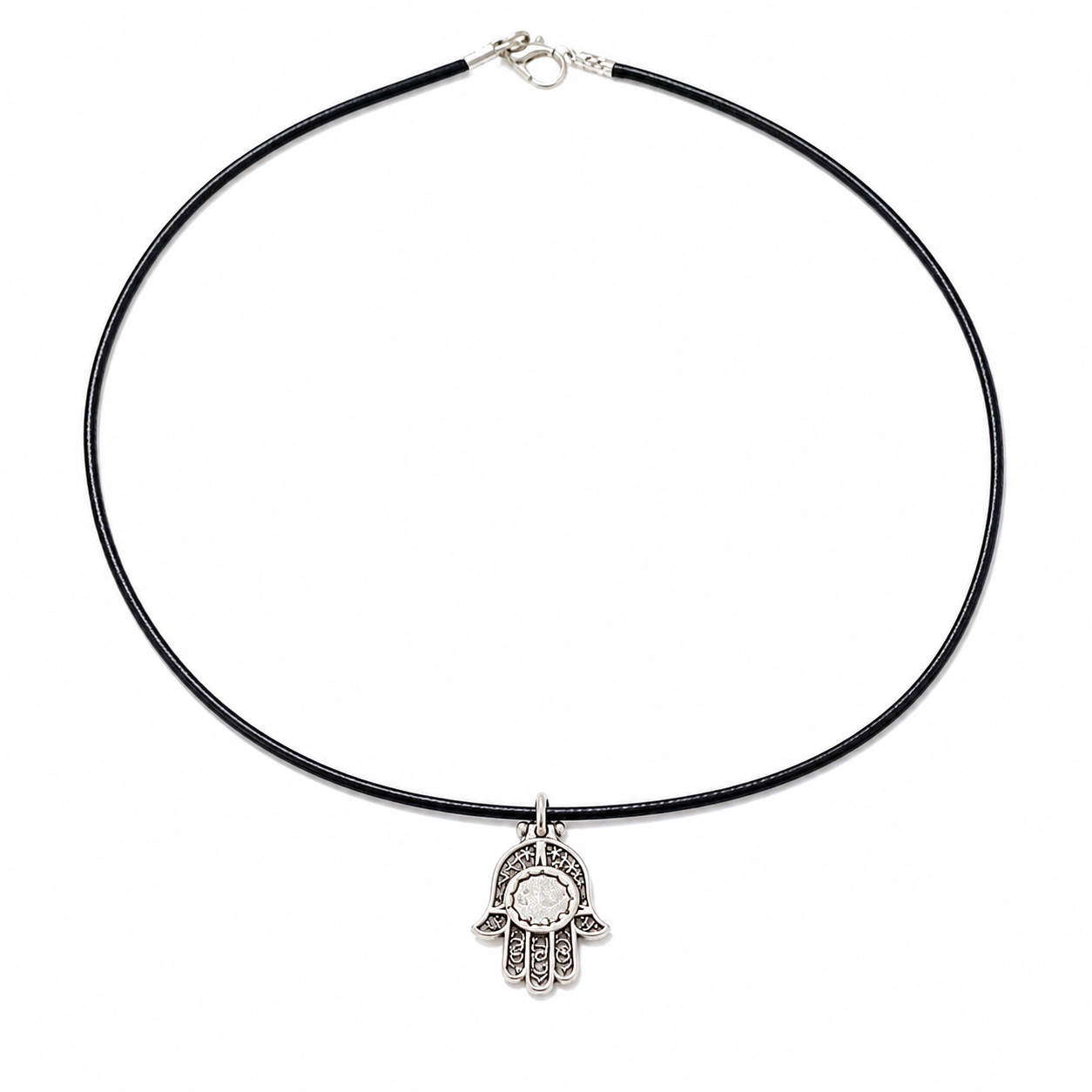 Plated Silver Hamsa Hand Necklace: Berber Protection Jewelry