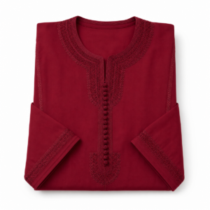 rouge Kaftan – Fluid Sfifa Embroidery Ceremony Style