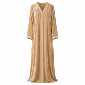 Sfifa Kaftan – Velvet Beige Occasion Wear