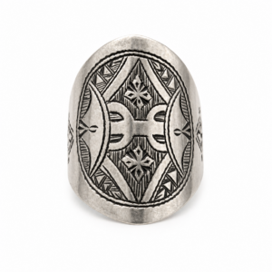 Sterling Silver Berber Amazigh Yaz Ring: Tribal Tuareg Boho Jewelry (Size 10 US)