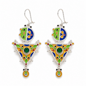 Tazerzit Earrings – Amazigh Silver Heritage Jewelry
