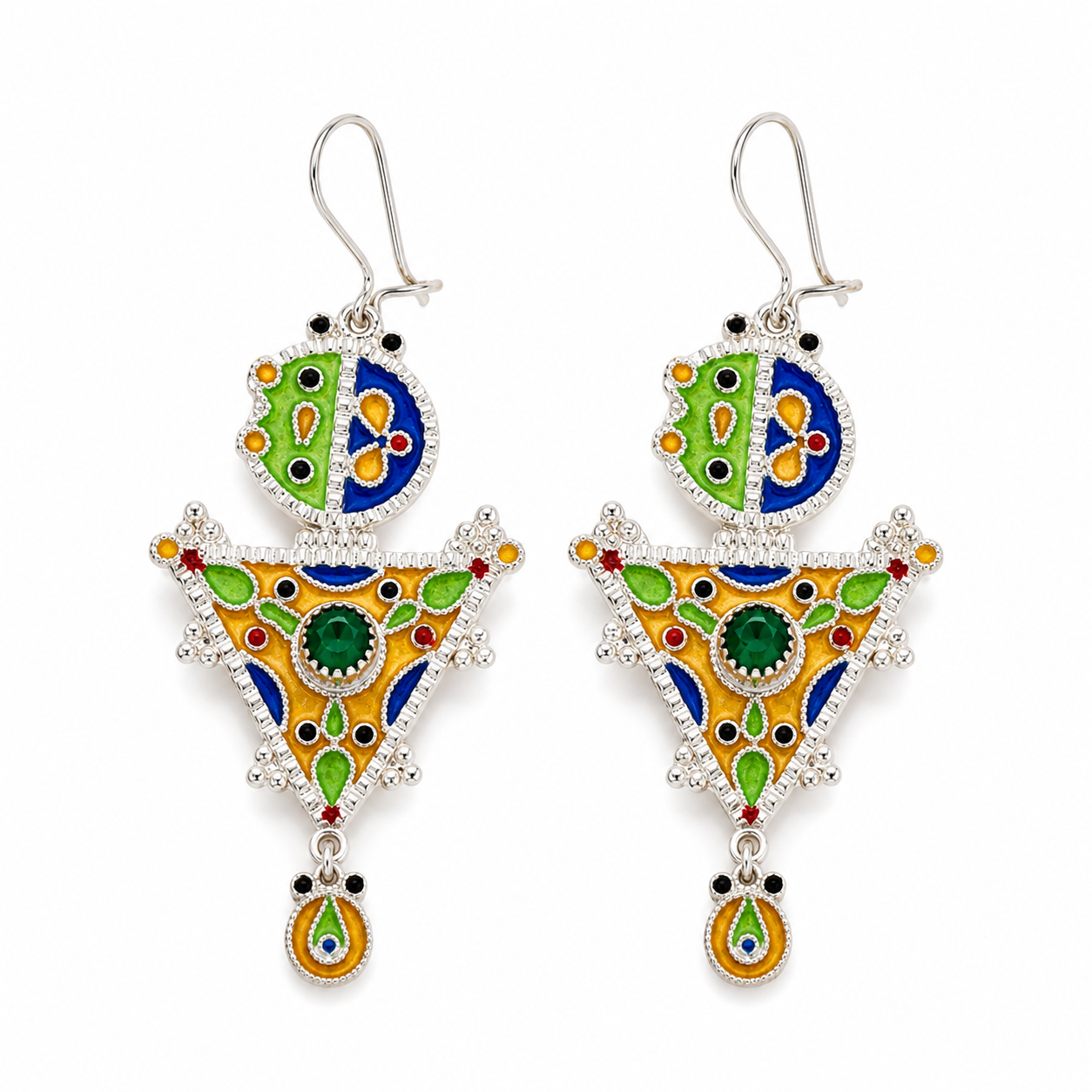 Tazerzit Earrings - Amazigh Silver Heritage Jewelry