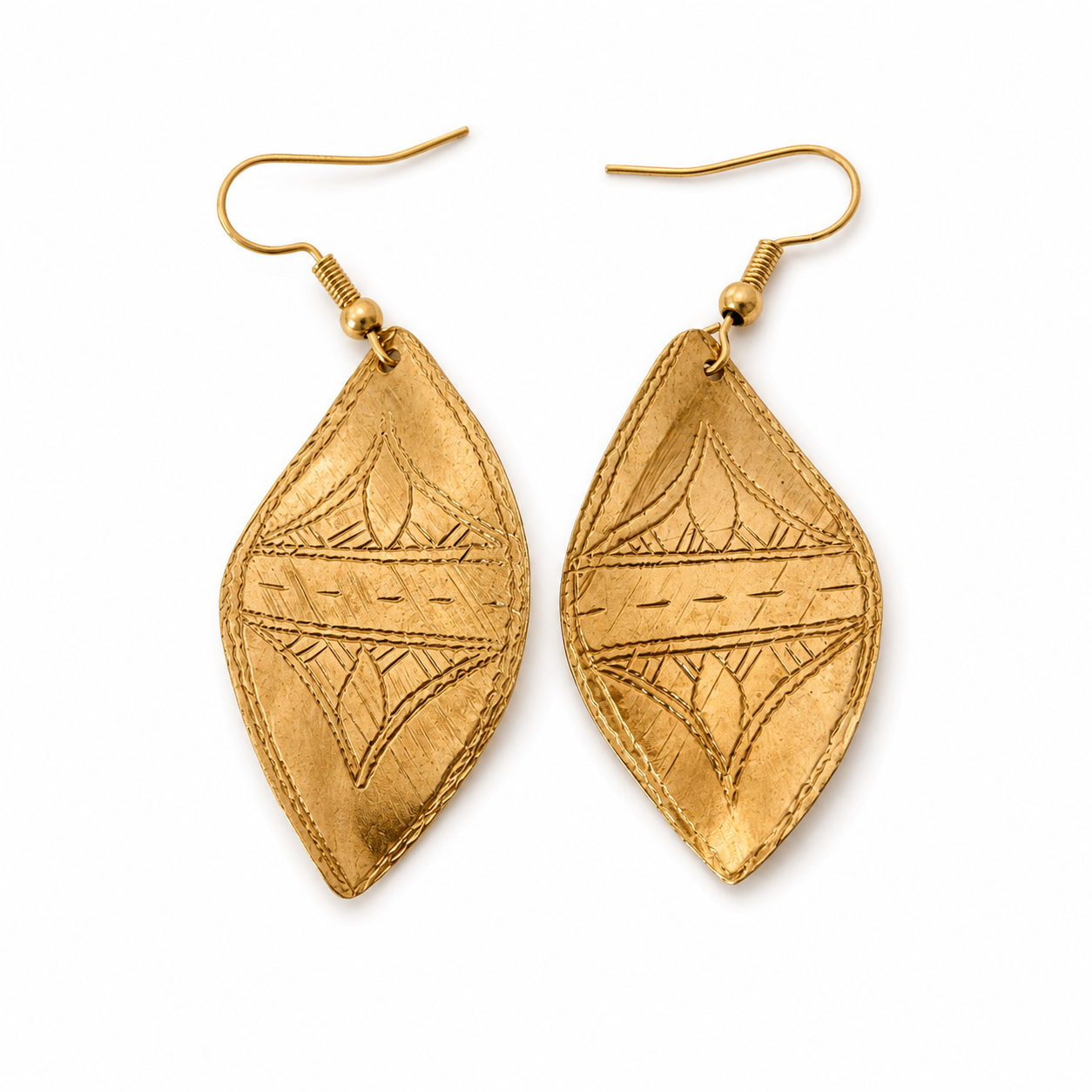 Tirra Earrings - Amazigh Brass Heritage Jewelry