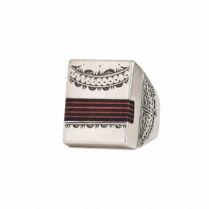Tuareg Ebony Wood Sterling Silver Ring: Handmade Berber Jewelry, Size 9 US