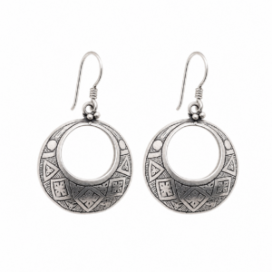 Tuareg Sterling Silver Amazigh Yaz Symbol Bohemian Gypsy Ethnic Hippie African Earrings: Berber Jewelry