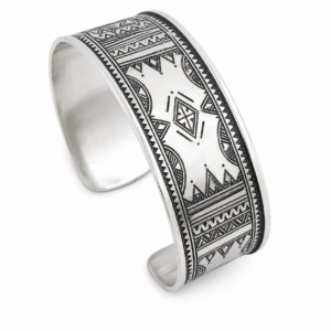 Tuareg Sterling Silver Cuff Bracelet: African Berber Bohemian Ethnic Gypsy Jewelry
