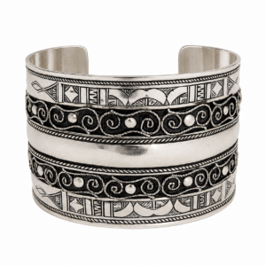 Tuareg Sterling Silver Cuff Bracelet: Berber Boho Jewelry