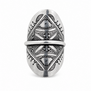 Tuareg Sterling Silver Ring: Berber Tribal Boho Ethnic Jewelry (Size 11)