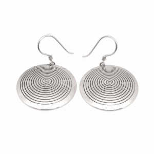 Tuareg Sterling Silver Spiral Bohemian Earrings: Berber Tribal Jewelry