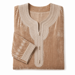 Velours Kaftan – Beige Occasion Wear