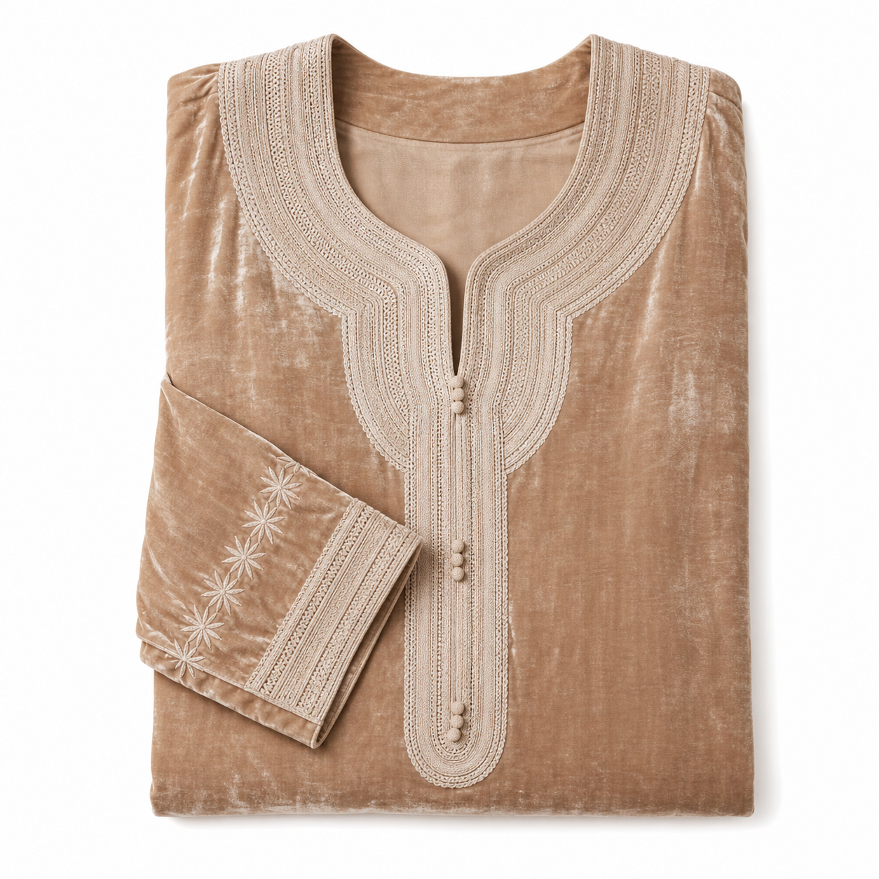 Velours Kaftan - Beige Occasion Wear