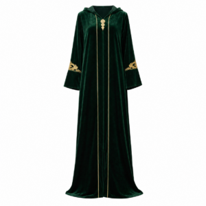 Velvet Djellaba – Amazigh Green Occasion Wear