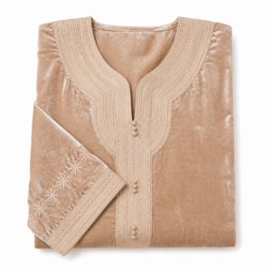 Velvet Kaftan – Beige Occasion Wear
