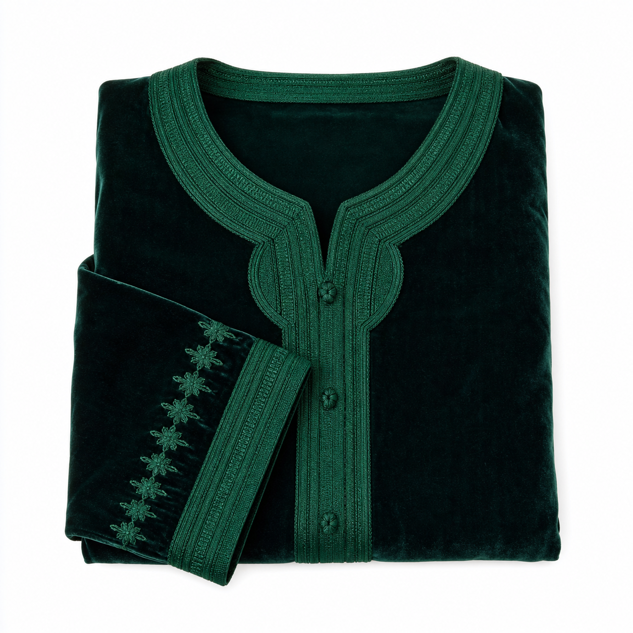 Velvet Kaftan - Green Occasion Wear