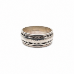 Vintage Amazigh Sterling Silver Statement Some Spinner Ring, Boho Meditation Band, Size 9.5 US