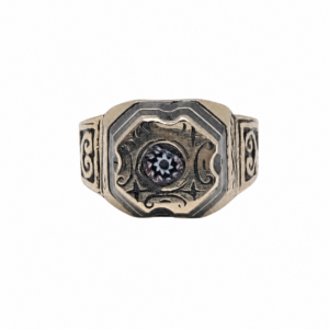 Vintage Berber Metal Ring: African Chevron Bead, Tribal Boho Jewelry