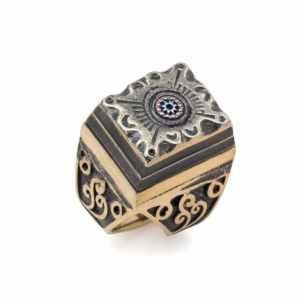 Vintage Berber Metal Ring: African Chevron Bead, Tribal Boho Jewelry