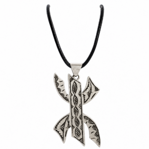 Vintage Engraved Handmade Amazigh Berber Sterling Silver Yaz Pendant: Kabyle Tuareg Free Man Necklace