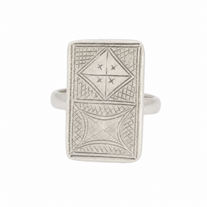 Vintage Handmade Tuareg Berber Engraved Sterling Silver Ring: Tribal Ethnic Boho Jewelry