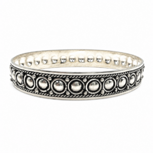 Vintage Sterling Silver Bangle: Handmade Berber Tribal Engraved Bracelet