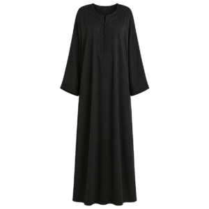 Woman Djellaba – Amazigh Black Embroidered Traditional Style