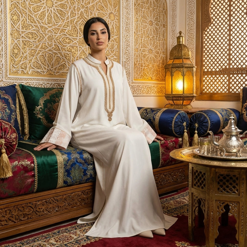 Crepe Dress - Moroccan Cultural Occasion Wear