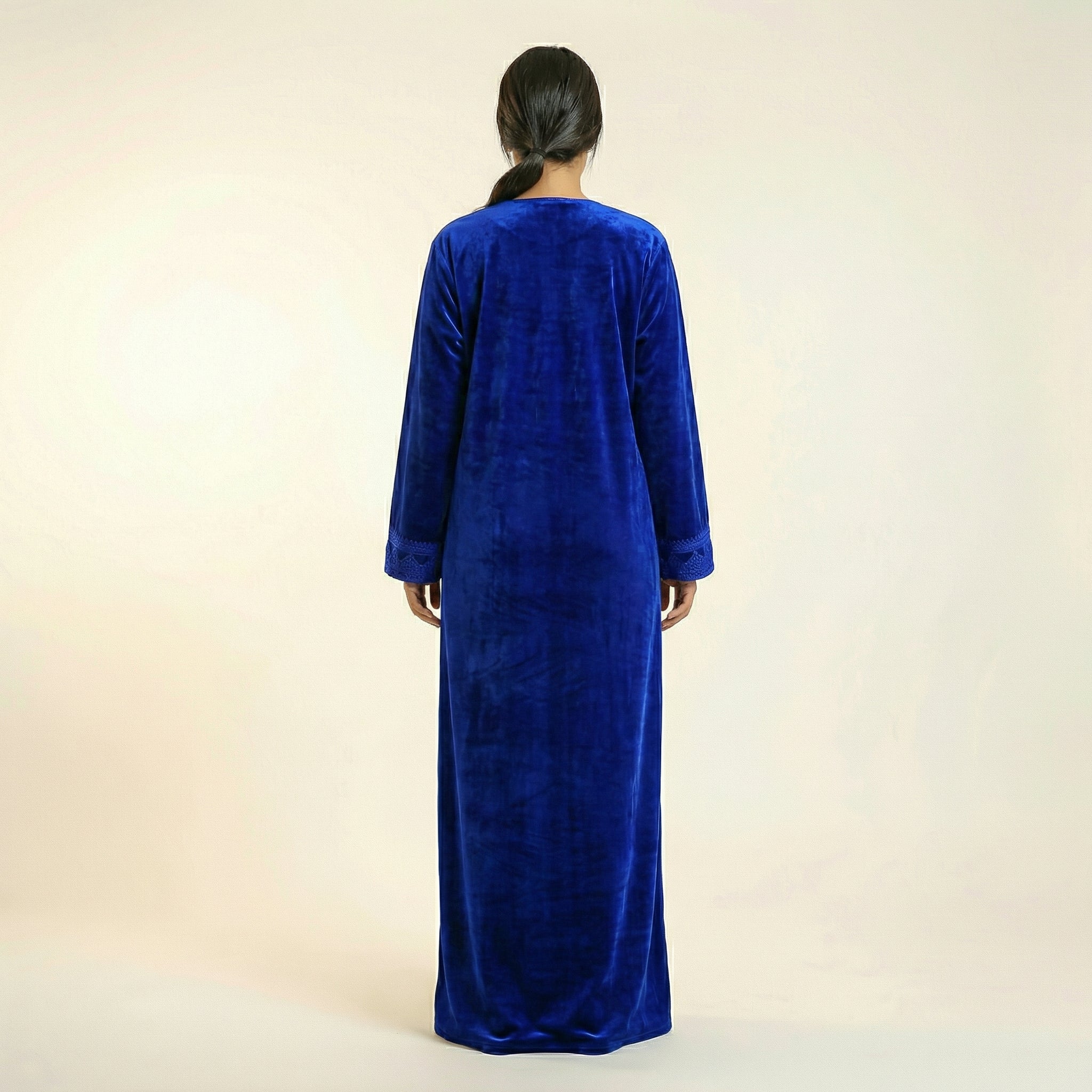 Velours Kaftan - Blue Velvet Ceremony Style