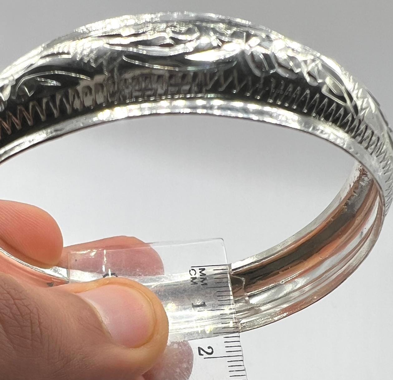 Cuff Silver Bracelet Handmade Berber Tribal Bangle Ethnic African Tuareg Engraved Simple Sterling