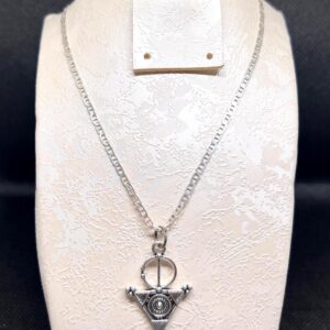 Berber Sterling Silver Tizerzai Necklace: Amazigh Fibula Pendant