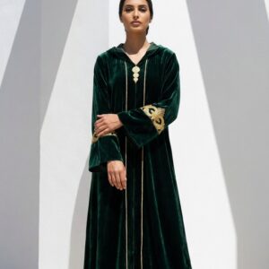 Amazigh Djellaba - Green Velvet Traditional Occasion Wear
