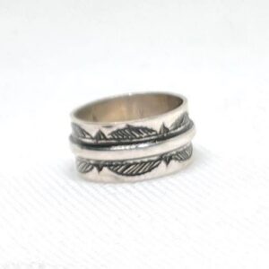 Handmade Sterling Silver Tuareg Band Ring: Engraved Berber Boho Ethnic Tribal Jewelry