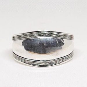 Sterling Silver Berber Cuff Bracelet: Boho Tribal Jewelry