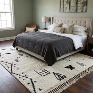 Berber Cream & Black Azilal Rug