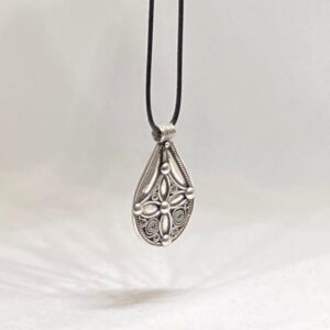 Berber Amulet Sterling Silver Pendant Necklace: Tuareg Cross