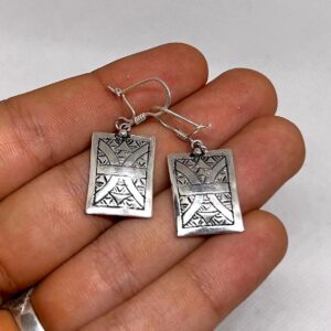Amazigh Sterling Silver Amazigh Yaz Symbol Bohemian Earrings: Berber Jewelry