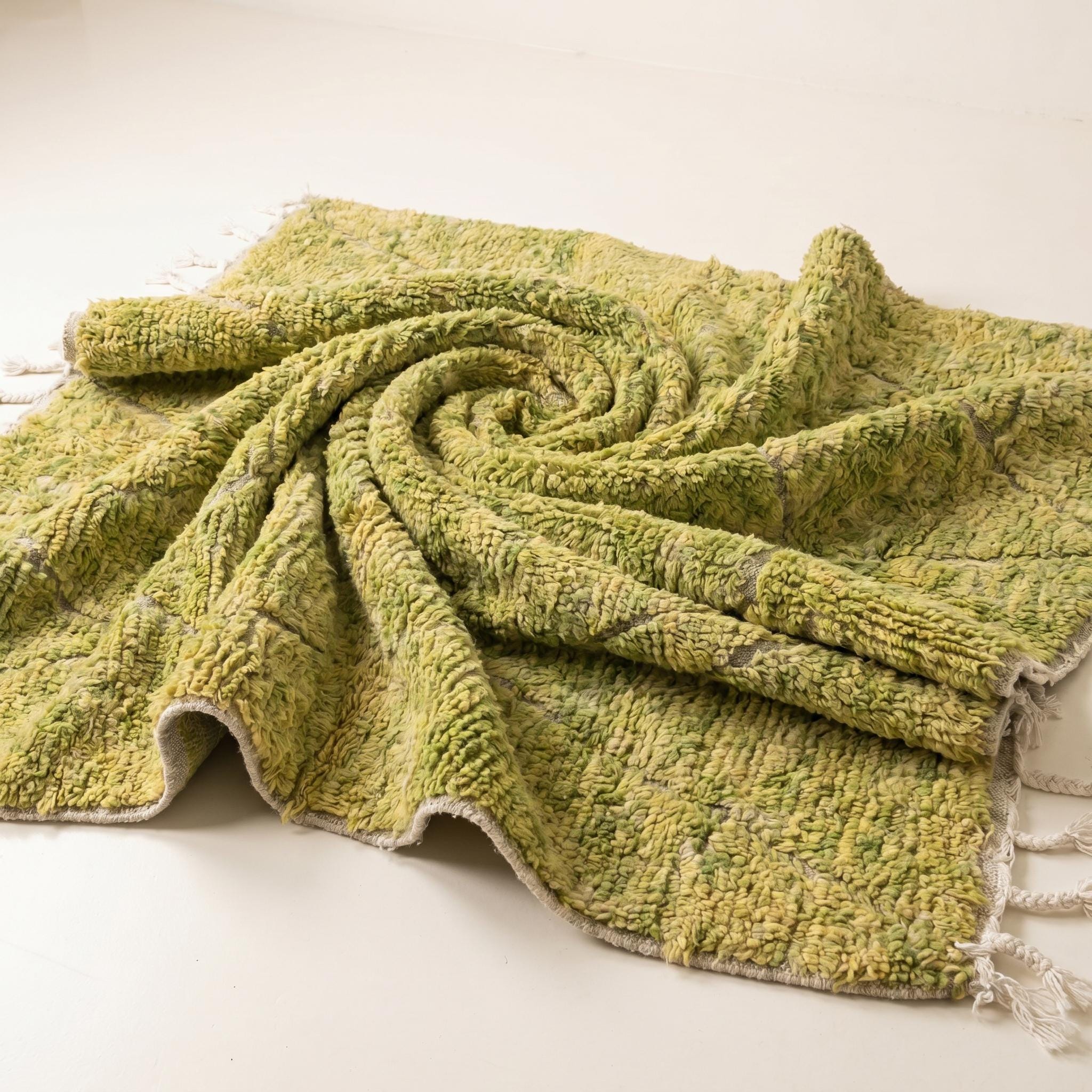 Rug - Olive Green Wool Rug - Handmade Beni Ourain Green Rug - Sage Boho Area Rug - Forest Green Berber Carpet - Multiple Sizes