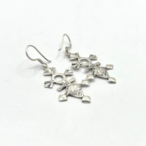 Tuareg Croix du Sud Sterling Silver Spiral Bohemian Cross Earrings: Berber Tribal Ethnic Jewelry