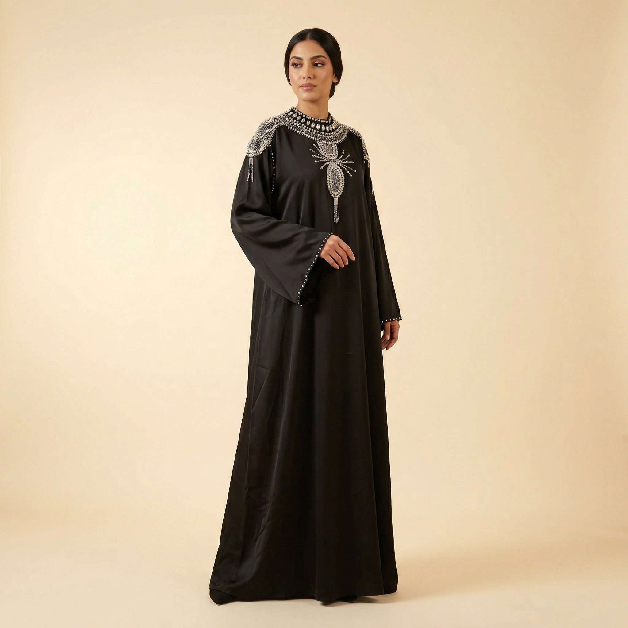 Abaya Bracelet - Silver Black Wrist Jewelry