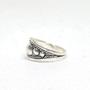 Berber Beaded Balls Band Sterling Silver Statement Ring: Handmade Tribal Ethnic Traditional Vintage