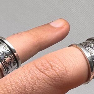 Handmade Sterling Silver Tuareg Ring: Berber Yaz Z Tribal Jewelry, Size 56 EU