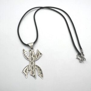Vintage Engraved Handmade Amazigh Berber Sterling Silver Yaz Pendant: Kabyle Tuareg Free Man Necklace