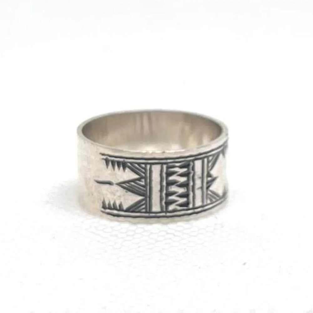 Handmade Sterling Silver Tuareg Cross Ring: Engraved Berber Ethnic Tribal Jewellery
