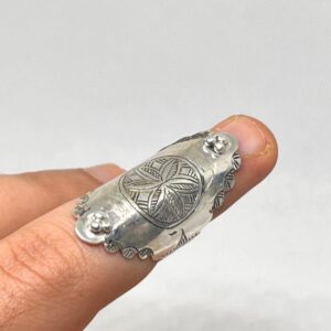 Handmade Berber Silver Ring: Tuareg Sterling African Long Engraved Tribal Ethnic Boho Jewelry