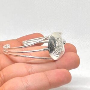 Handmade Sterling Silver Berber Bracelet: Engraved Bangle