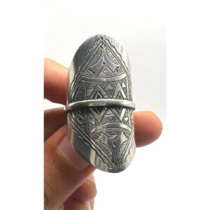 Handmade Sterling Silver Berber Ring: Tribal Tuareg Jewelry, Size 65 FR / 11 US