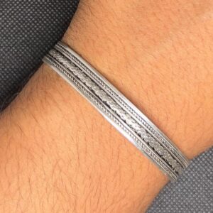 Tuareg Sterling Silver Cuff Bracelet: Berber Tribal Jewelry