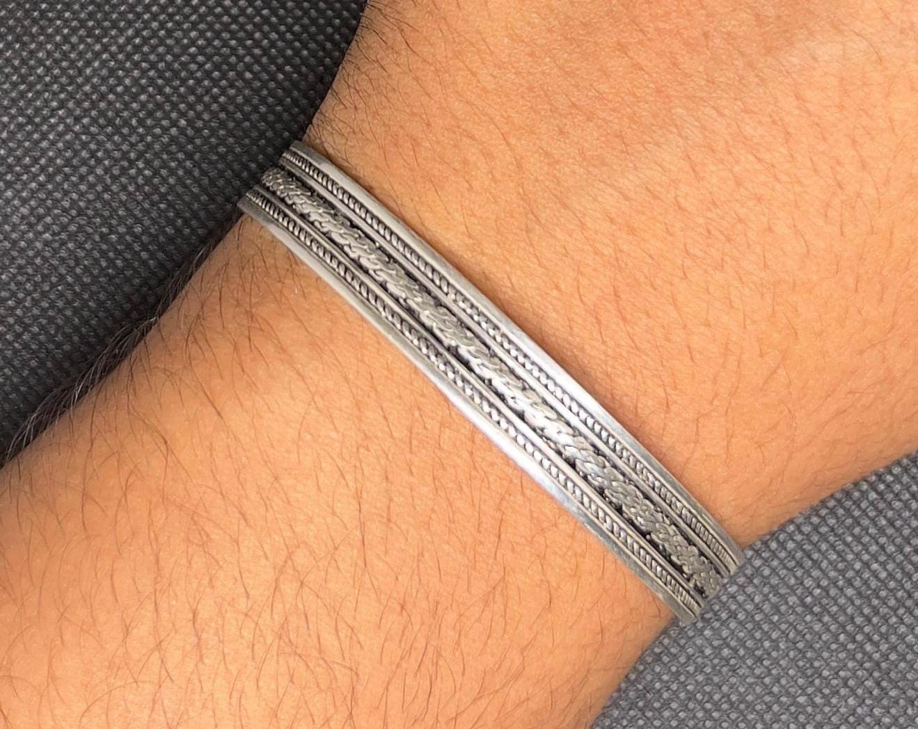 Tuareg Sterling Silver Cuff Bracelet: Berber Tribal Jewelry