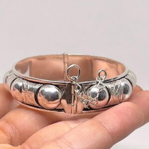 Handmade Berber Cuff: Engraved Sterling Silver Bracelet
